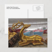Carte Postale Décoration de cerfs d'or (Devant / Derrière)
