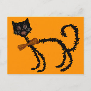 Carte Postale Décoration de Halloween Chat Noir Élastique