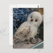 Carte Postale Décoration de la Chouette des neiges, 1 (Devant / Derrière)