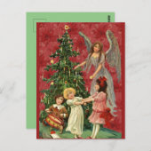 Carte Postale Décoration de l'Ange de l'Arbre de Noël (Devant / Derrière)