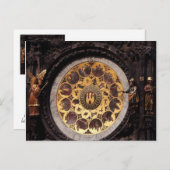 Carte Postale Décoration de l'horloge de Prague (Devant / Derrière)