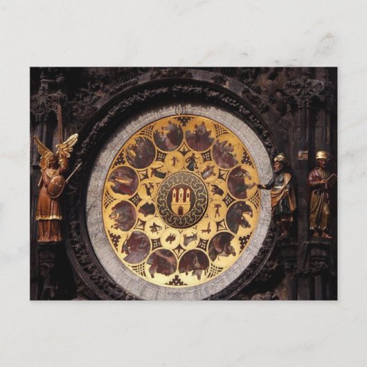 Carte Postale Décoration de l'horloge de Prague (Devant)