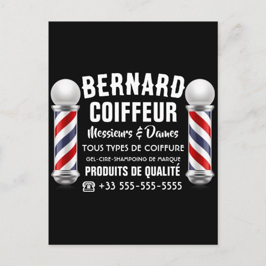 Carte Postale Décoration de salon de coiffure (Devant)