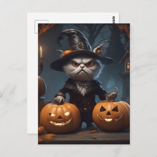 Carte Postale décoration d'halloween (Devant / Derrière)