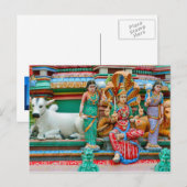 Carte Postale Décoration du temple hindou (Devant / Derrière)