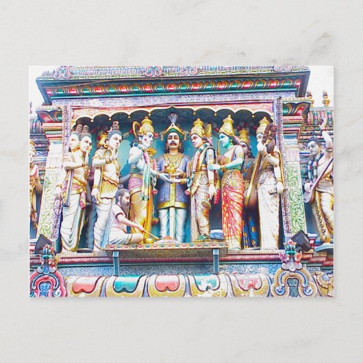 Carte Postale Décoration du temple hindou, vie hindoue (Devant)