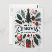 Carte Postale Décorations Comme Des Snowflakes (Devant / Derrière)