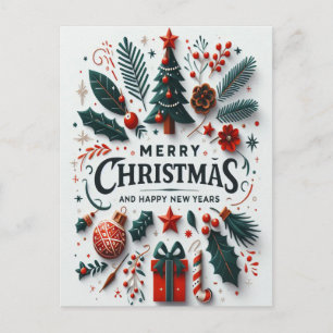 Carte Postale Décorations Comme Des Snowflakes