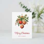 Carte Postale Décorations d'arbre de Noël Cool rétros (Debout devant)