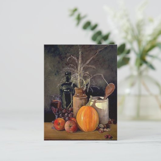 Carte Postale Décorations d'automne sur table (Debout devant)
