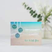 Carte Postale Décorations de Noël de plage tropicale (Debout devant)