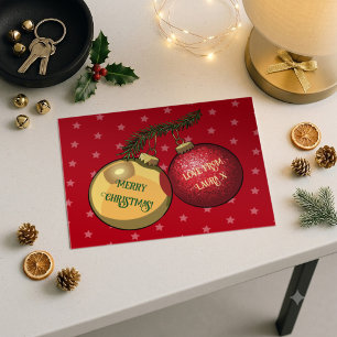 Carte Postale Décorations de sapin de Noël Texte personnalisé Cr