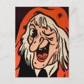 Carte postale décorative de visage de sorcière vin (Devant)