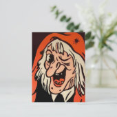 Carte postale décorative de visage de sorcière vin (Debout devant)