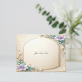 Carte Postale Decorative Floral Frame with Pearls Postcard (Debout devant)
