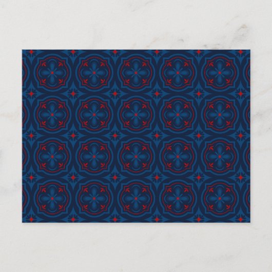 Carte Postale Decorative floral tiles pattern (Devant)