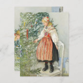 Carte Postale Décorer l'arbre de Noël - Carl Larsson (Devant / Derrière)