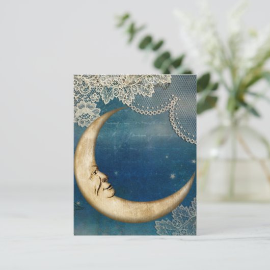 Carte postale Découpage de lune | Salutation d'art (Debout devant)