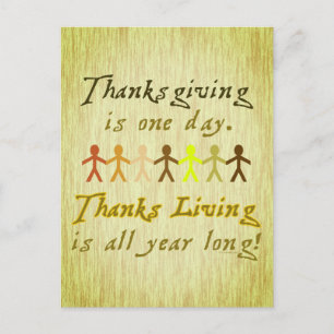 Carte Postale Découpages de papier de Thanksgiving Citation mign