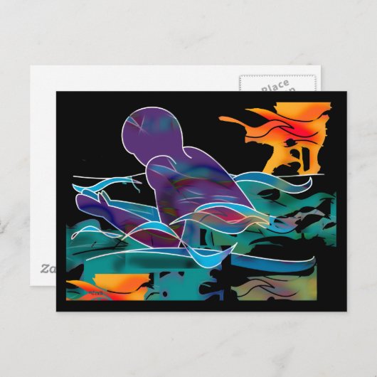 Carte Postale Découpe de trait (Devant / Derrière)