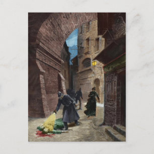 Carte Postale Découverte d'une victime de Jack le Ripper