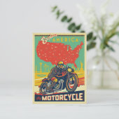 Carte Postale Découvrez America By Motorcycle (Debout devant)