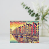 Carte Postale Découvrez Amsterdam (Debout devant)