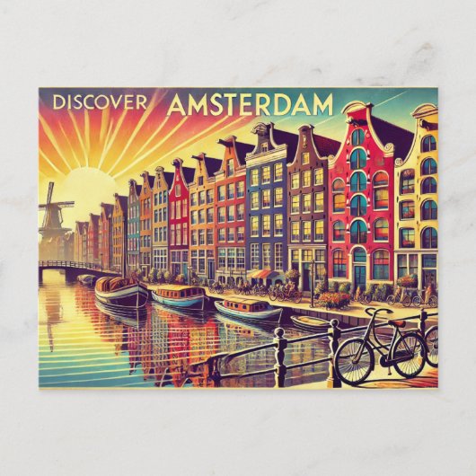 Carte Postale Découvrez Amsterdam (Devant)