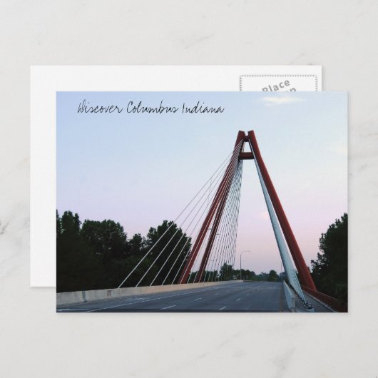 Carte Postale Découvrez Columbus Indiana Second St Bridge (Devant / Derrière)