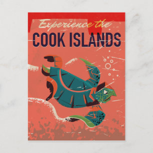 Carte Postale Découvrez l'affiche de voyage vintage des îles cui
