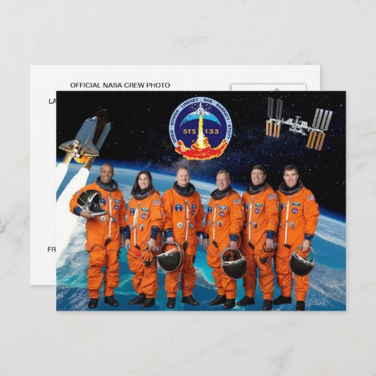 CARTE POSTALE DÉCOUVREZ L'ÉQUIPAGE STS 133 (Devant / Derrière)