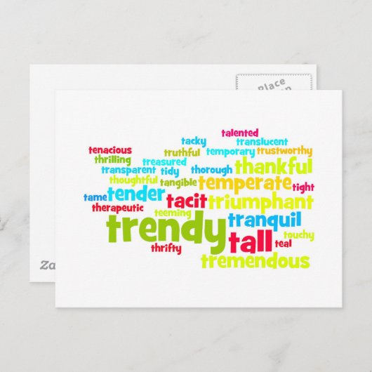 Carte Postale Décrivez-vous avec des objectifs - T (Devant / Derrière)