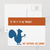 Carte postale d'écureuil drôle pour amis (Devant / Derrière)