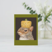 carte postale d'écureuil haché de maïs et de pois (Debout devant)