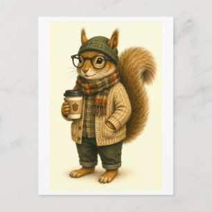 Carte postale d'écureuil hipster