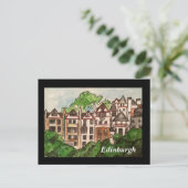 Carte postale d'Édimbourg ( Maisons à côté du chât (Debout devant)