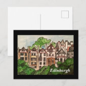 Carte postale d'Édimbourg ( Maisons à côté du chât (Devant / Derrière)