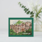 Carte postale d'Édimbourg ( Maisons à côté du chât (Debout devant)
