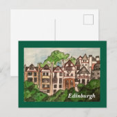 Carte postale d'Édimbourg ( Maisons à côté du chât (Devant / Derrière)