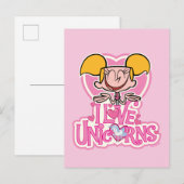 Carte Postale Dee Dee - I Love Unicorns (Devant / Derrière)