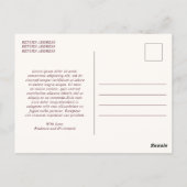Carte Postale Deep Burgundy Elegant Classic Wedding Thank You (Dos)