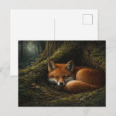 Carte Postale Deep Forest Slumber | Red Fox Art | Postcard (Devant / Derrière)