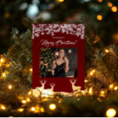 Carte Postale Deep Red Joyeux Noël Votre photo