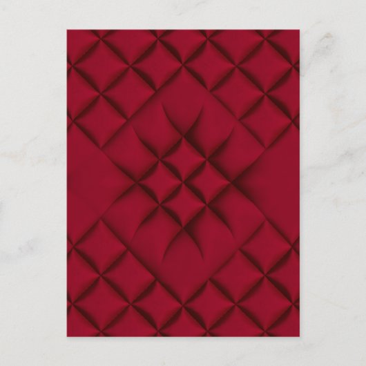 Carte Postale Deep Red Quilted Leather Pattern (Devant)