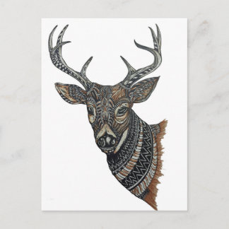 Carte Postale Deer Buck avec Intricate Design