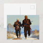 Carte Postale Deer Hunters, 1924 par Newell Convers Wyeth (Devant / Derrière)