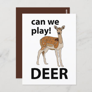 Carte Postale Deer Pouvons-Nous Jouer De Mignons Cerfs