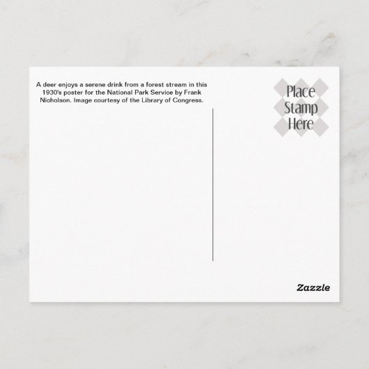 Carte Postale Deer & Stream (Dos)