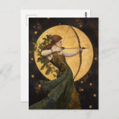 Carte Postale Déesse Artémis Art nouveau Mythologie grecque (Devant / Derrière)