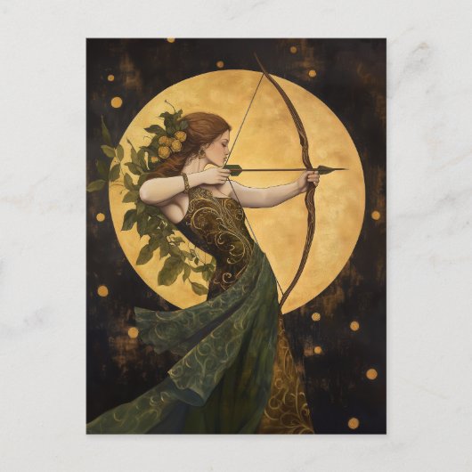 Carte Postale Déesse Artémis Art nouveau Mythologie grecque (Devant)